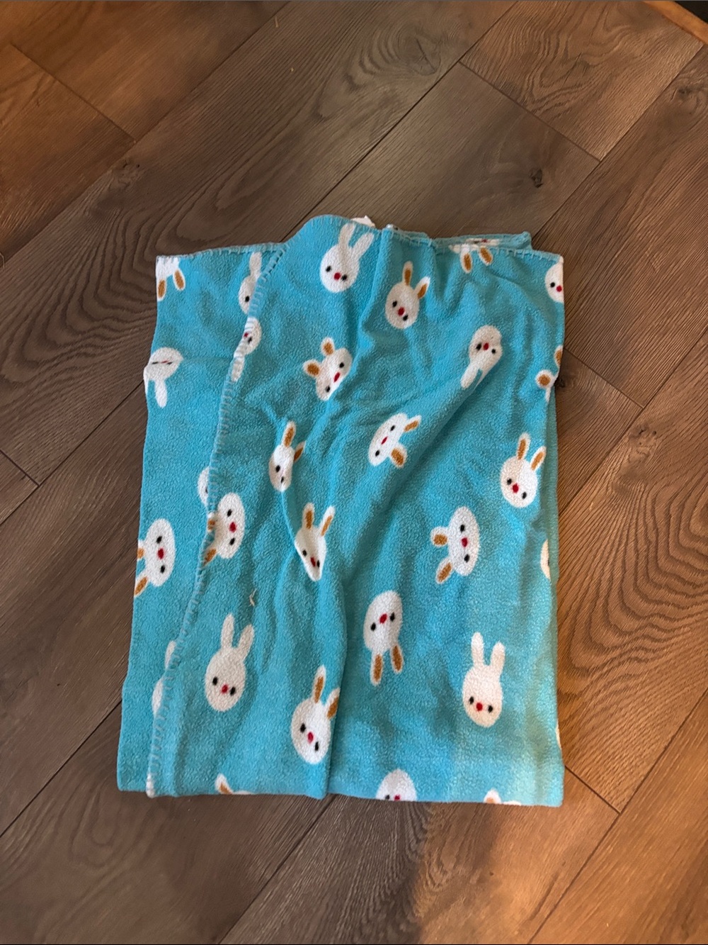Kids Blue Bunny Print Fleece Blanket